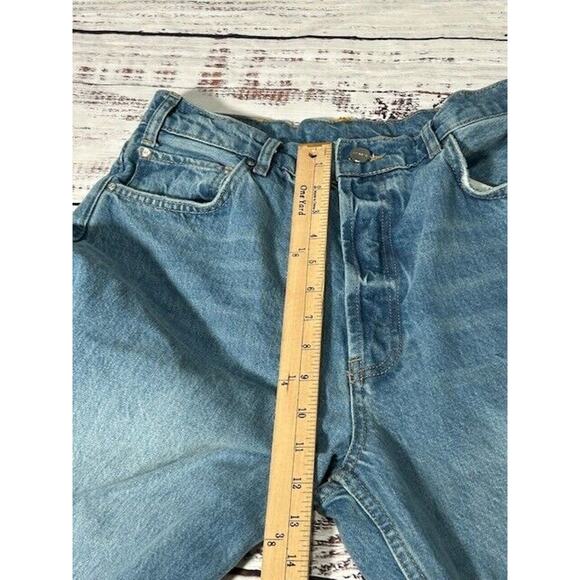 Anine Bing Womens Roy Jeans Nordic Blue‎ Button Fly Split Hem Flare Leg Size 31 - Picture 12 of 13